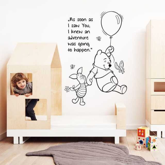 Winnie The Pooh Friendship Wall Sticker Quote Kids Boys Girl Bedroom Baby Nursery Decoration - image 1