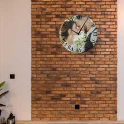 Personalised Photo Clock - Glass 20cm Round Wall Decor 1st Wedding Anniversary Husband Wife Keepsake Gift Ideas For Them Custom - thumbnail 4