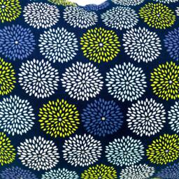 Hand Crafted Dahlia Throw Pillow - Blue & Green Floral Design - thumbnail 4