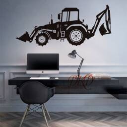 Personalized Excavator Name Wall Decal - Construction Truck Kids Room Sticker - thumbnail 3