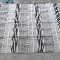 Large - 9x12 Ft Indian Rugs, Cotton Rug, Woven Area Decor Rustic Decorative Bohemian Indian Rugs - thumbnail 2