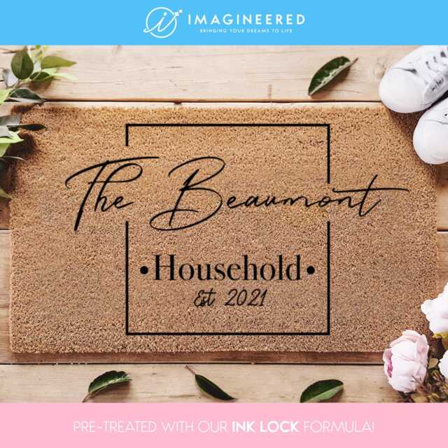 Personalized Family Household Doormat - Housewarming Gift Name Custom Welcome Mat - image 1