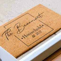 Personalized Family Household Doormat - Housewarming Gift Name Custom Welcome Mat - thumbnail 2