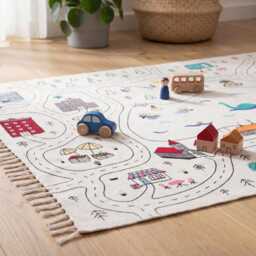 Baby Play Mat Organic Cotton Road Design For Room - thumbnail 4