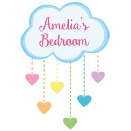 Personalised Rainbow Hearts & Cloud Wall Sticker, Unicorn Room Decor, Decal - thumbnail 2