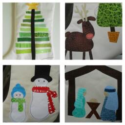 Personalized Christmas Stocking - Frayed Applique, Embroidered Name - thumbnail 4