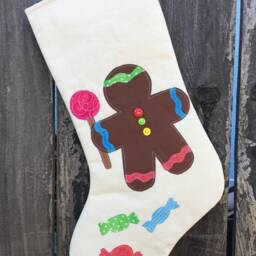 Personalized Christmas Stocking - Frayed Applique, Embroidered Name - thumbnail 3