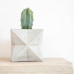 Geometric Concrete Planter Handmade Modern Home Decor - thumbnail 3