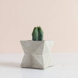 Geometric Concrete Planter Handmade Modern Home Decor - thumbnail 2
