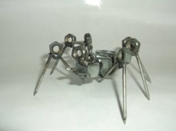Ant Figurine, Recycled Metal Sculpture Garden Stake