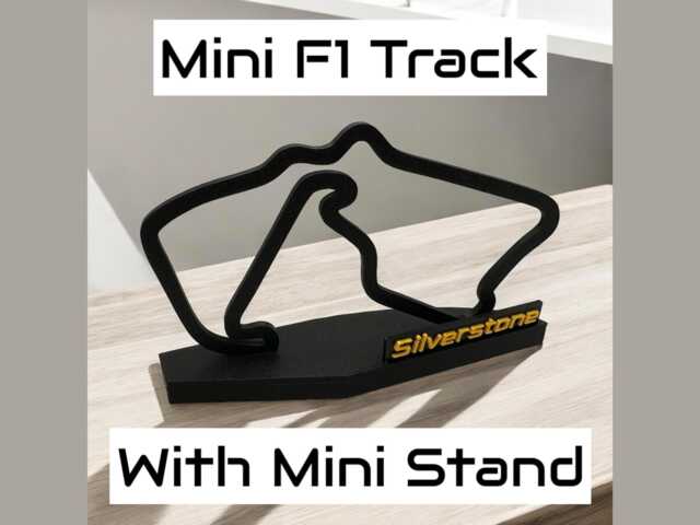 F1 Silverstone Mini 3D Track Outline With Free Custom Stand - 15x15x4.5cm Ideal Mini Gift For Fans - image 1