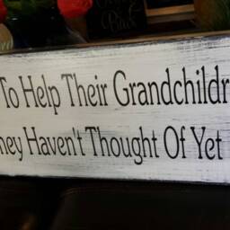 Grandparents Distressed Wood Sign Rustic Large Primitive Farmhouse Decor Wall Hanging Help Grandchildren Get Into Mischief Grandparent Gift - thumbnail 3
