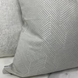 Designer Esher Cushion Cover Silver Grey Geometric Design Pillow High Quality - Handmade Uk/John Lewis Fabric - thumbnail 4