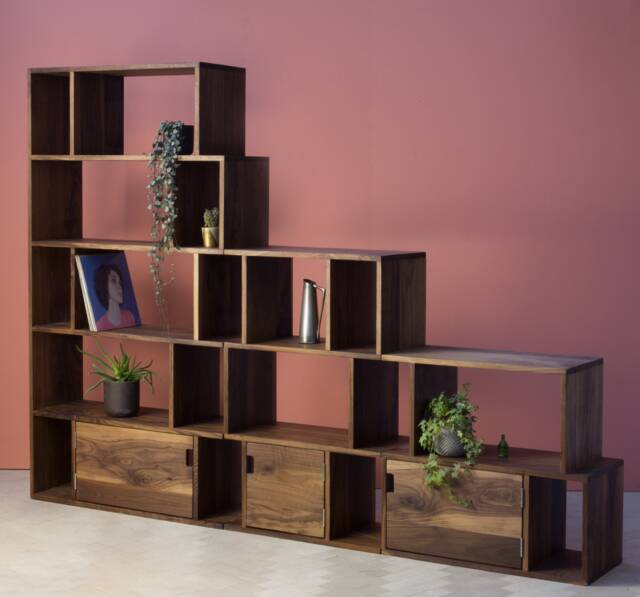 Konk ??? Wynn Modular Storage [Walnut] Bespoke Sizes Available Industrial Cupboard Shelving, Bookcase, Bookshelf - image 1
