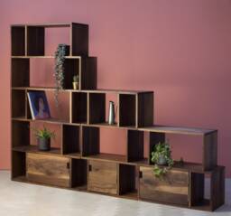 Konk ??? Wynn Modular Storage [Walnut] Bespoke Sizes Available Industrial Cupboard Shelving, Bookcase, Bookshelf - thumbnail 1