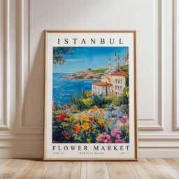 Istanbul Flower Market Print Colorful Turkish Floral Wall Art - thumbnail 3