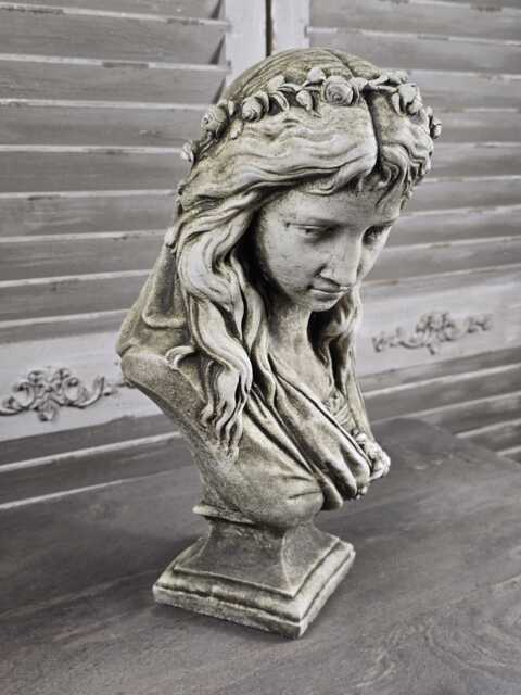 Stone Lady Bust Female Sculpture Ophelia White Stone Garden Feature Statue - image 1