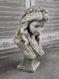 Stone Lady Bust Female Sculpture Ophelia White Stone Garden Feature Statue - thumbnail 1
