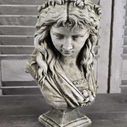 Stone Lady Bust Female Sculpture Ophelia White Stone Garden Feature Statue - thumbnail 3