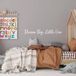 Dream Big Little One Nursery Wall Decor Decal, Gift, Sticker, Art - thumbnail 2