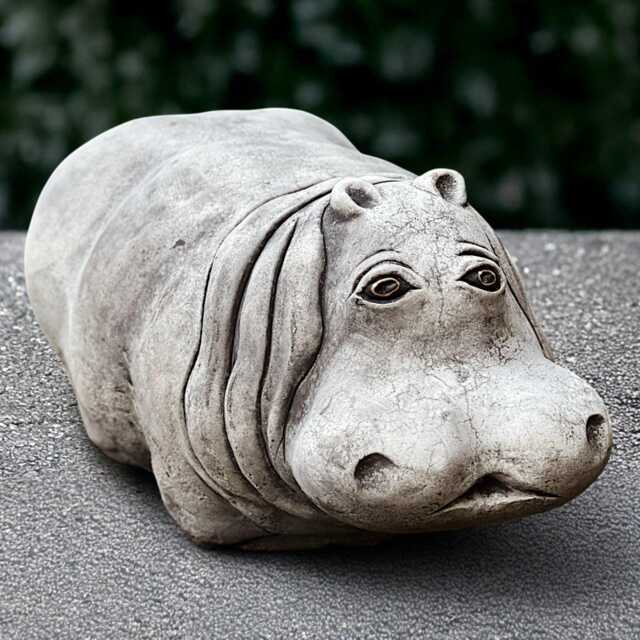 Stone Hippo Decoration Concrete Hippopotamus Statue Garden Animal Ornament Outdoor Wildlife Sculpture Handmade Yard Art Hippo Lover Gift - image 1