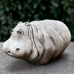 Stone Hippo Decoration Concrete Hippopotamus Statue Garden Animal Ornament Outdoor Wildlife Sculpture Handmade Yard Art Hippo Lover Gift - thumbnail 2