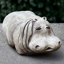 Stone Hippo Decoration Concrete Hippopotamus Statue Garden Animal Ornament Outdoor Wildlife Sculpture Handmade Yard Art Hippo Lover Gift - thumbnail 1