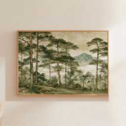 Pine Forest Poster, Woodland Path Print, Nature Wall Art, Paper - thumbnail 1