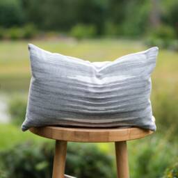 Pebble -- Gray Indoor/Outdoor Pillow Cover Outdoor Sunbrella Lumbar Pillow - Grey - thumbnail 2