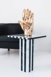 Coffee Table Marble White Carrara & Black Marquinia - in And