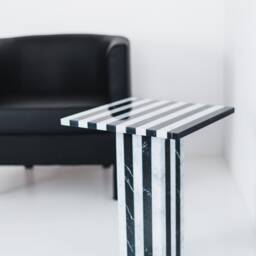 Coffee Table Marble White Carrara & Black Marquinia - in And - thumbnail 2