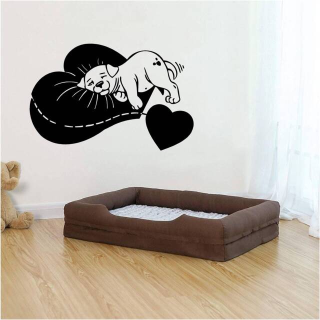 Puppy Love Vinyl Wall Art, Decal, Sticker, Transfer, Mural, Removable, Decor, Rent Friendly, Interior, Exterior, Full - 1013 - image 1