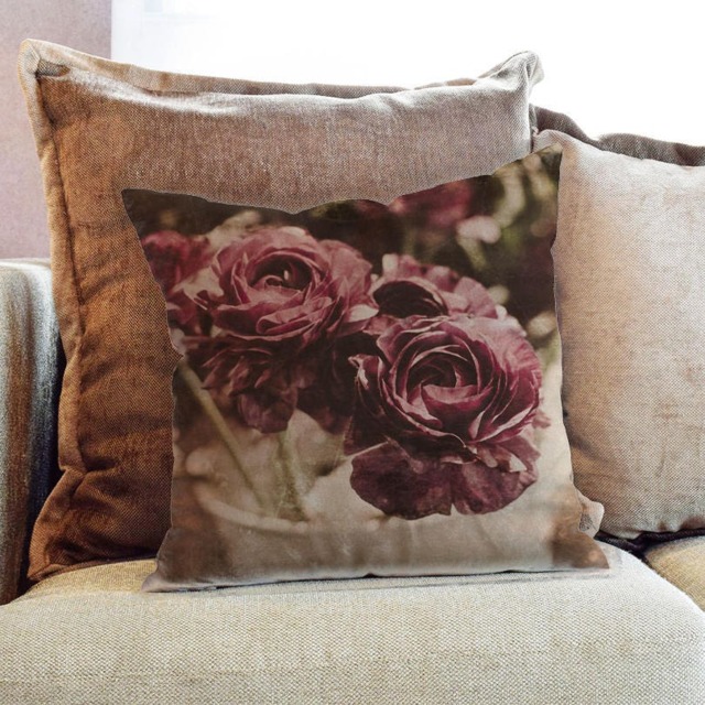 Flowers Rose Photography - Decorative Pillow Throw Cushion Fabric , Case Cover Or With Filling