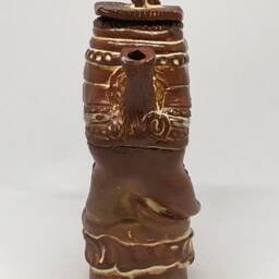 Hand Sculpted Ceramic Teapot Sculpture Brown Pottery Art - thumbnail 4
