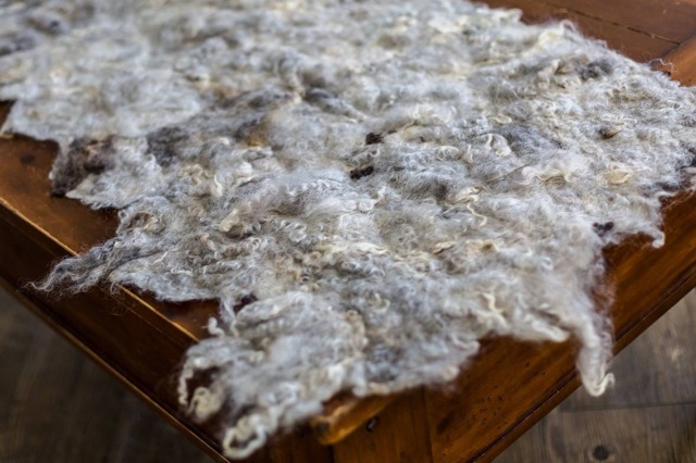 Organic Naturally Silver Artisian Rug/Felted Eco Throw Cruelty Free Sheep Home Decor Wallhanging - image 1