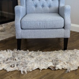 Organic Naturally Silver Artisian Rug/Felted Eco Throw Cruelty Free Sheep Home Decor Wallhanging - thumbnail 3