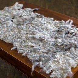 Organic Naturally Silver Artisian Rug/Felted Eco Throw Cruelty Free Sheep Home Decor Wallhanging - thumbnail 2