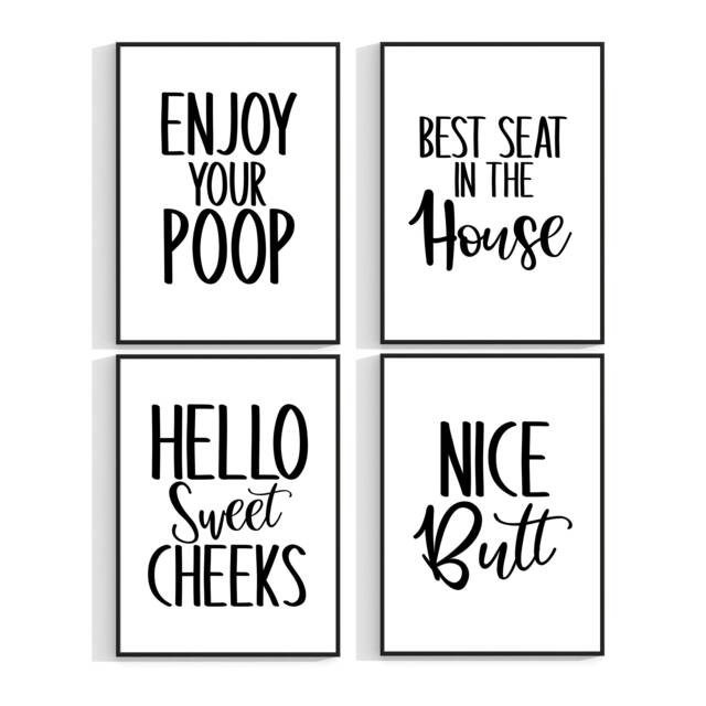 Bathroom Print Unframed Poster, Funny Home D??cor Gift Typography Prints Minimalist Fun - image 1