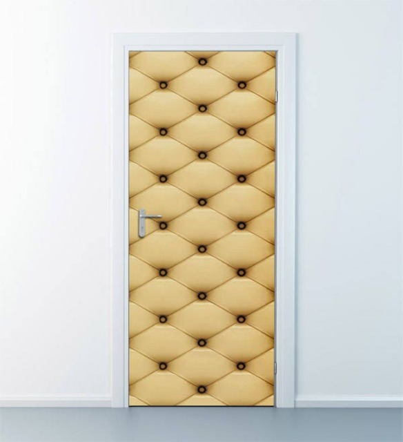Upholstery Pattern Leather Wall Decal, Door Decor, Sticker Mural, Living Room Bedroom Home Decor