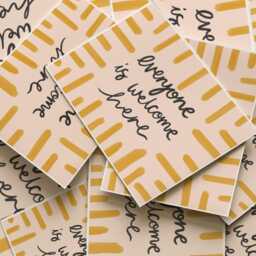 Everyone Is Welcome Here Print - Mustard Yellow Wall Art Prints, Decor, Bedroom Living Room Prints - thumbnail 3