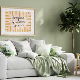 Everyone Is Welcome Here Print - Mustard Yellow Wall Art Prints, Decor, Bedroom Living Room Prints - thumbnail 2