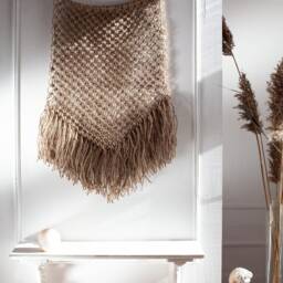 Macrame Jute Fringe Wall Hanging - Boho Style Decor - thumbnail 2