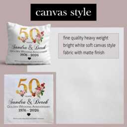 Personalised 50Th Anniversary Cushion Parents Golden Wedding Anniversary Gift Couple 50 Years Pillow Wife Mum Dad Nan Grandad - thumbnail 4