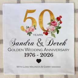 Personalised 50Th Anniversary Cushion Parents Golden Wedding Anniversary Gift Couple 50 Years Pillow Wife Mum Dad Nan Grandad - thumbnail 3