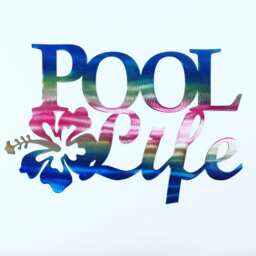 Pool Life Metal Wall Art Flip Flops Or Hibiscus, Outdoor Decor - thumbnail 2