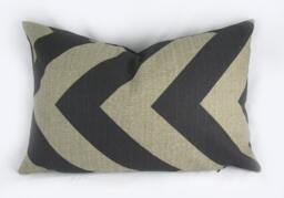 Zigzag Chevron Black/Denton, Stone - Decorative Pillow Cushion Covers Accent Throw Lumbar 12 X 18