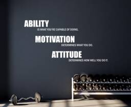 Motivational Quote Gym Wall Decal. Ability, Motivation, Attitude Decal, Office Physical Therapy Sign, Chiropractor 123