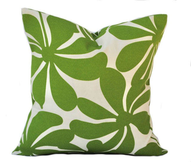 One Indoor/Outdoor Pillow Cover, Cushion, Decorative Throw Pillow, Accent Floral Outdoor Green Pillow