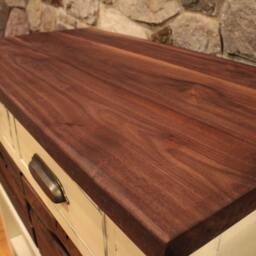 Handmade Distressed Kitchen Island, Black Walnut Top - thumbnail 2
