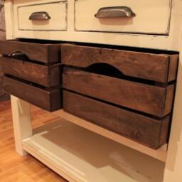 Handmade Distressed Kitchen Island, Black Walnut Top - thumbnail 3